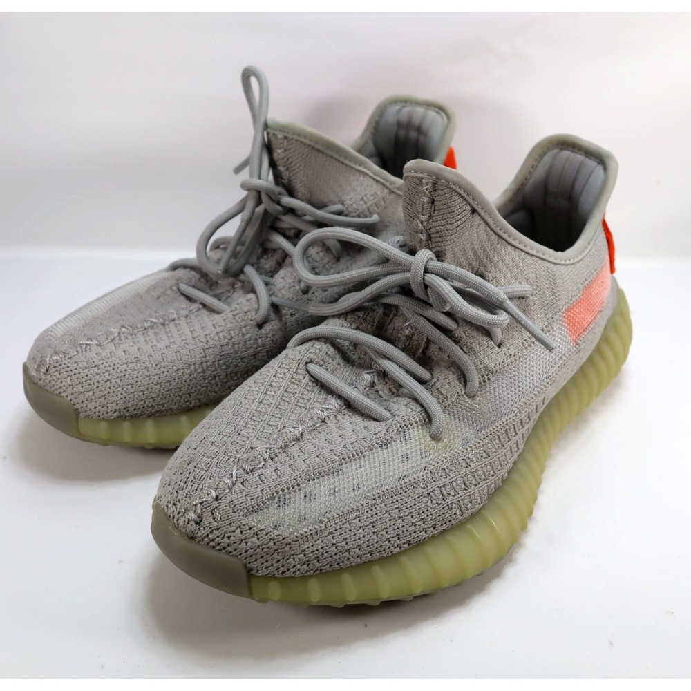 Adidas Yeezy Boost 350 V2 "Tail Light" Gray and‎ Orange Sneakers- Men's US 7.5